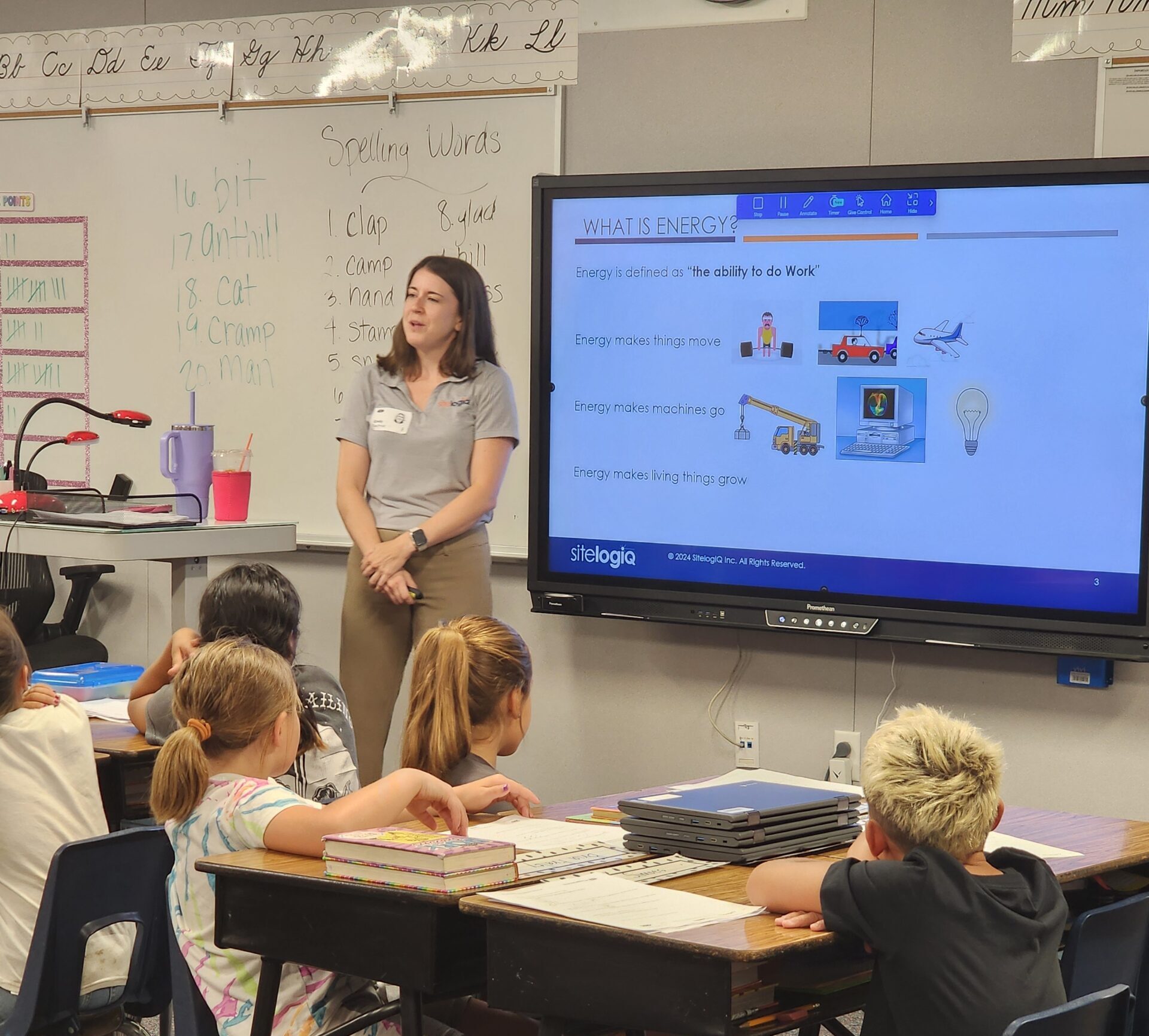 SitelogIQ energy education in a classroom